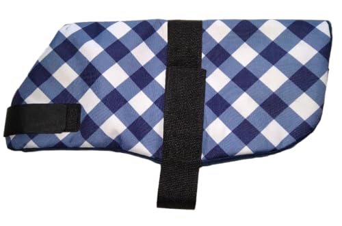 Insulated Kid Coats for Newborn Goats 14" - Blue Checks