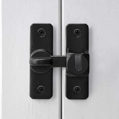 Matte Black Aluminum Alloy Gate Lock,90/180 Degree Barn Door Latch - color: Matte Black