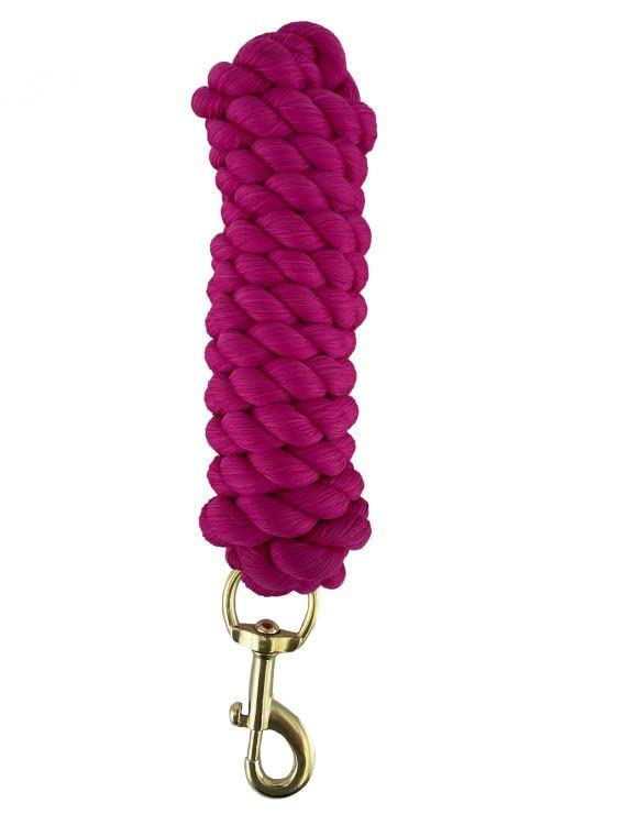 8' Braided Poly/Cotton Lead Rope w/Brass Plated Snap - color: Pink