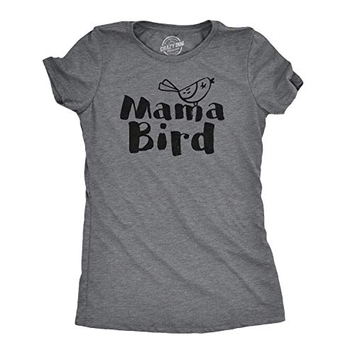 Funny Animal T Shirts for Mom Cute Mothers Day Tees with Funny Sayings Mama Bear Tees - color: Dark Heather Grey - Mama Bird, size: Small