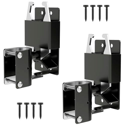 2 Way Gate Latch, Heavy Duty Two Way Farm Gate Latch, Black Anti-Sag Fence Gate Latch, Lockable Gravity Latch Gate Hardware for Fences, Metal Gates, Farm, Horse Corrals, Ranches, 2 Pack