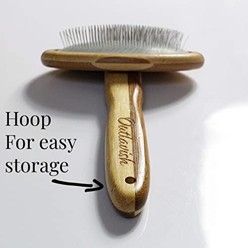 Sheepskin Brush Rug Wool Carpet Cleaner Bamboo Wire Slicker Carding, Unmats Fur & Restores Like New, Longer Prongs, Stronger Design, To Fluff Fleeces, Sherpa, Macrame & Faux Fur Blankets