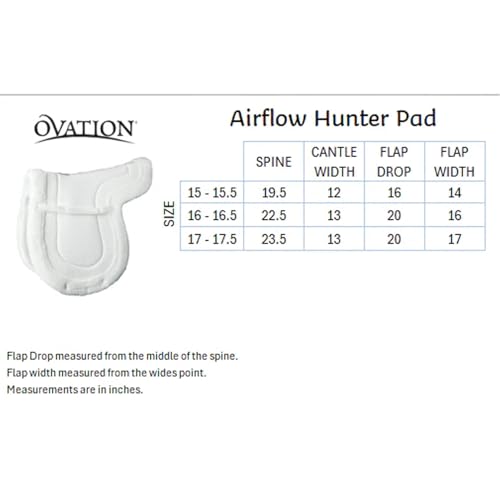 Ovation Airflow Hunter Soft Breathable Durable All-Purpose Saddle Pad - color: White, size: 15