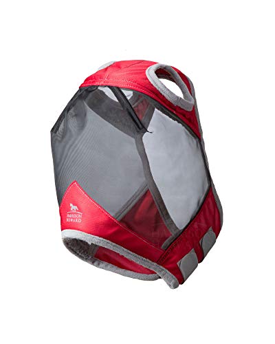 Harrison Howard CareMaster Pro Luminous Fine Mesh UV-Proof Fleece Padding Fly Mask Standard Ruby Full Size - color: Ruby, size: Full (Large)