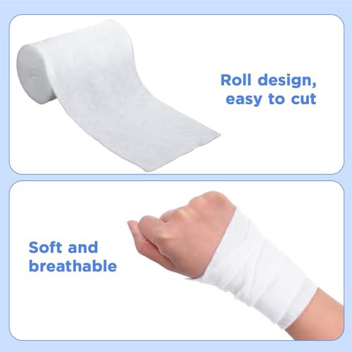 24 Rolls Cast Padding Individual Pack Undercast Padding Roll Wrap Bandage with Plaster Soft Cloth for Halloween Wrap Bandage Art Projects Body Casts Mask Making Supplies(4 Inch x 8.9 ft)