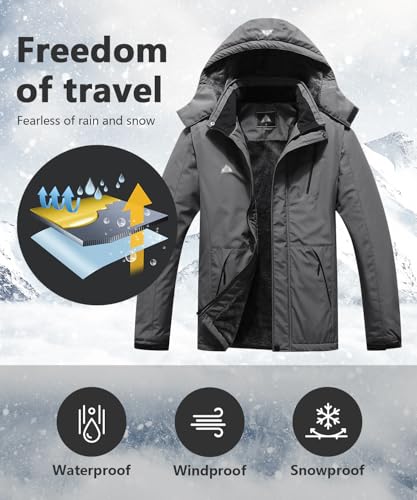 Men's Mountain Winter Coat - color: Dark Gray, size: Small