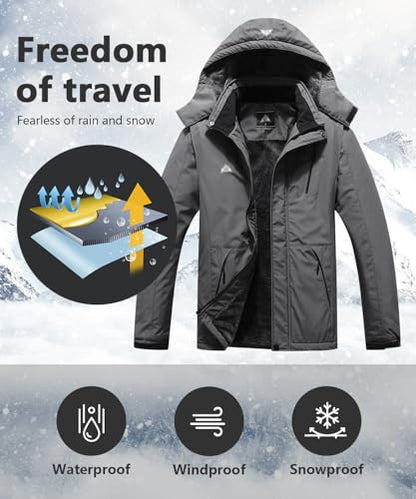 Men's Mountain Winter Coat - color: Dark Gray, size: X-Large
