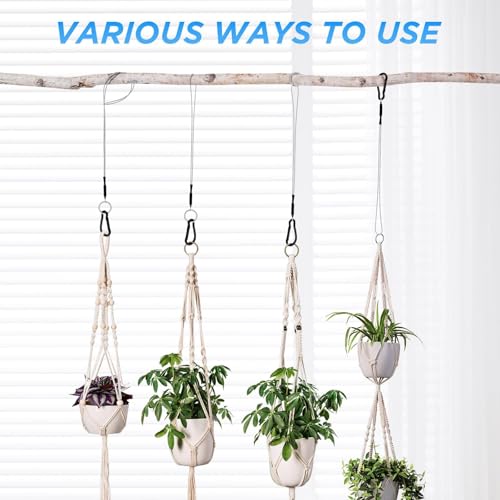 SDTC Tech 2 Pack Hanging Straps with Carabiner Hook 8 Inch Hanging Chain Cable Rope for Bird Feeders, Tree, Plant Extenders, Lanterns, Yard Christmas Decorations - size: 8INCH-2PCS