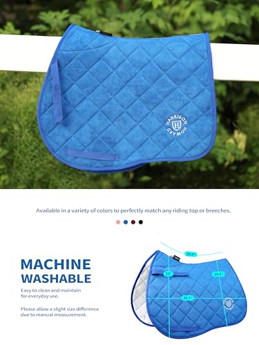 Harrison Howard All Purpose Saddle Pad for Horse Riding Non-Slip Suede English Saddle Pad Soft Cushioning for Horse Back Gobalt Blue