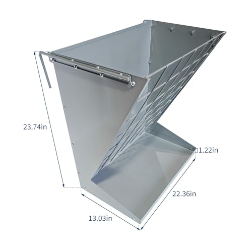 Garvee Wall Mount Hay Rack, 2 in 1 Hay and Grain Livestock Feeder - color: Silver