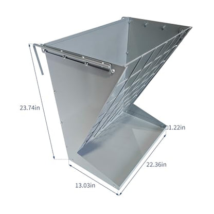 Garvee Wall Mount Hay Rack, 2 in 1 Hay and Grain Livestock Feeder - color: Silver