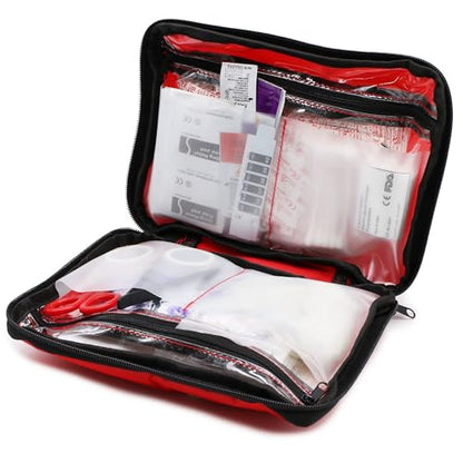 DMI 298-Piece Complete Emergency First Aid Kit, Treats Pain, Swelling, Cuts, Scrapes & Burns, Complete First Aid Guide Included, Clear Pocket Organization, Durable Zippered Travel Bag - size: 298 Piece