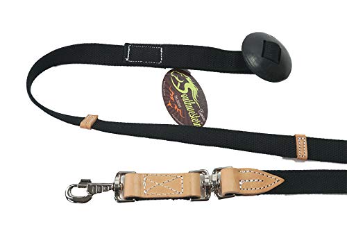 35' Flat Cotton Web Lunge Line with Bolt Snap & Rubber Stop - By Southwestern Equine (35', Black) - color: Black, size: 35'
