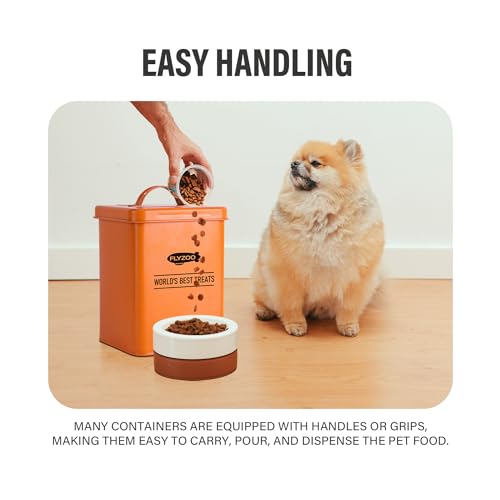 Metal Dog Food Containers, Dog Treat Snack Jars with Lids and Spoon,3 Set