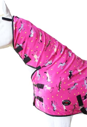 Challenger Horse Polar Fleece Cooler Exercise Blanket Wicks Moisture 43EE01N - color: Pink Pony, size: 64 inches