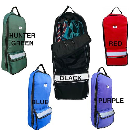 Majestic Ally Halter Bridle Carry Bag - Reflective, Padded with Front Large Pocket Tack Carry Bag to Keep Horse Tack Clean and Safe (Red) - color: Red