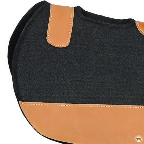 HILASON Western Wool Felt Contoured Horse Saddle Pad Black