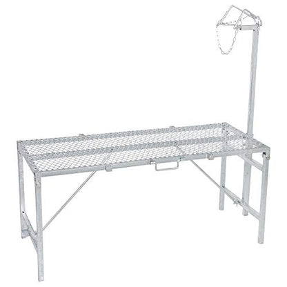 Premier 1 Galvanized Steel Trimming Stand for Sheep & Goats – 20"W x 48"L | Rust-resistant galvanized steel. Folds flat for storage. Adjustable for clipping, shearing & hoof trimming.