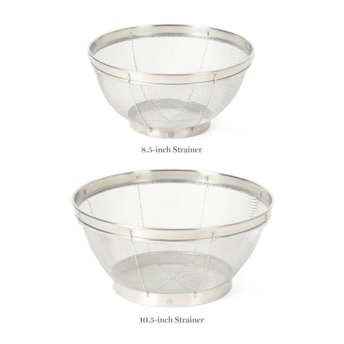Martha Stewart Covello Stainless Steel Mesh Colander Set 2-Pieces, Silve