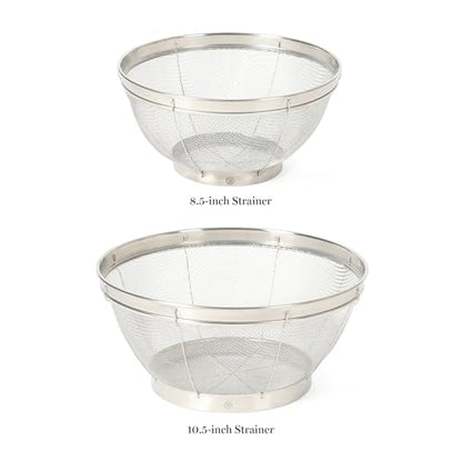Martha Stewart Covello Stainless Steel Mesh Colander Set 2-Pieces, Silve
