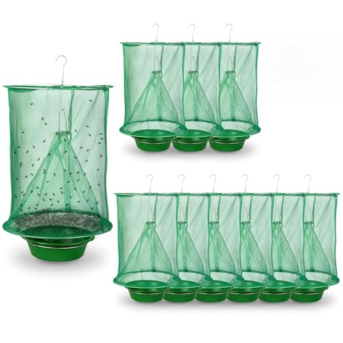 Reusable Ranch Fly Traps Outdoor Hanging Fly Cage-10 Pack - size: 10 pack