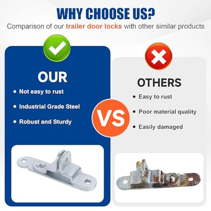 Fuoequl Cargo Trailer Door Latch hasp Ramp Locking Cam Lock Latch Keeper - style: Trailer Door Hasp 1pc