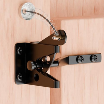Self-Locking Gate Latch with Spring, Heavy Duty Automatic Fence Latch - size: With Spring-loaded pull cord