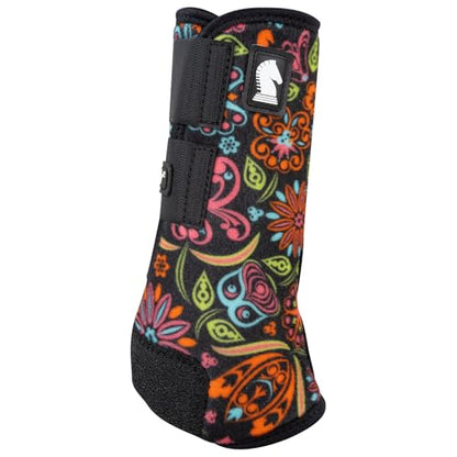 Classic Equine Legacy2 Support Boots, Front and Hind - color: Neon Flower, size: Large