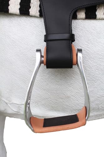 CHALLENGER Horse Saddle Western Riding Aluminum Stirrups Roper Angled Slanted Pair 51151v - color: Barrel Racer Silver