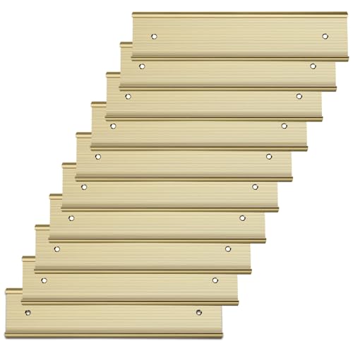 SINYUDUN 10 Pack 2” x 10” Aluminum Name Plate Holders for Door or Wall - color: Gold
