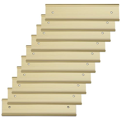 SINYUDUN 10 Pack 2” x 10” Aluminum Name Plate Holders for Door or Wall - color: Gold