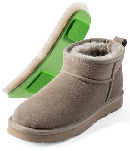 100% Sheepskin Mini Boots with Arch Support Options: Warm to -22°F - color: Classic-wide-olive, size: 5 Wide