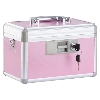 xydstay Medicine Lock Box, 10.2" x 6.2" x 7.7", Pink - size: 10.2x6.2x7.7 Inch (Pack of 1)