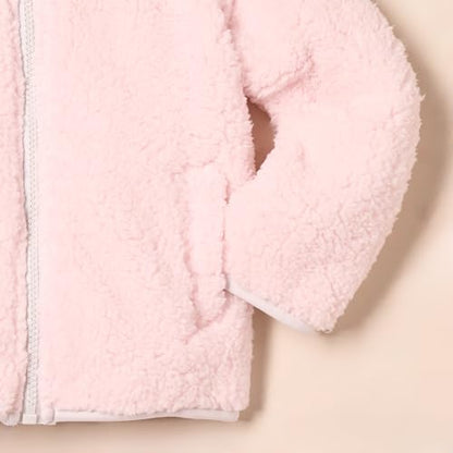 Amazon Essentials Girls' Faux Sherpa Fleece Full-Zip Jacket, Lined - color: Light Pink, size: X-Small