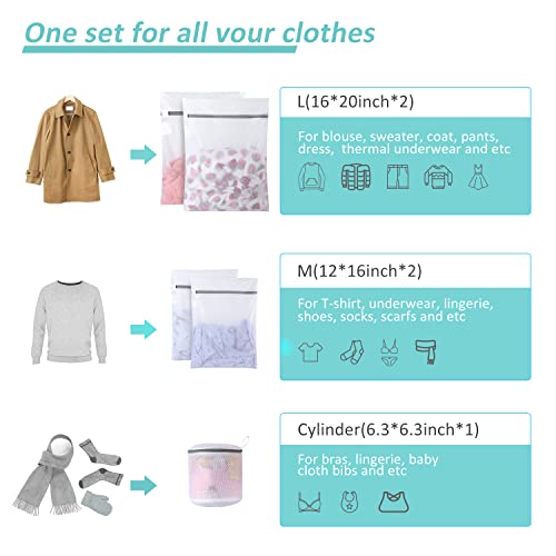 GOGOODA Mesh Laundry Bags for Delicates Durable Protective Wash Bags - size: 2M,2L,1 Bra Bags