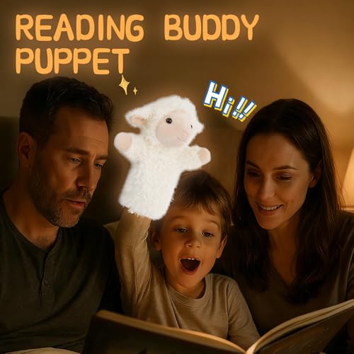 Sheep Hand Puppets Lamb Plush Toy Stuffed Animal Soft Fuzzy for Baby Story Time Safe Washable Stuffed Adult Hands Fit Interactive Play - color: Sheep