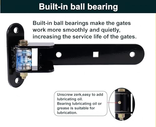 13" Heavy Duty Gate Hinges,900 Lbs Capacity,180° or 90° Smooth Open - size: Large