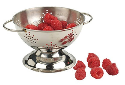 RSVP International Endurance Kitchen Collection Colander Strainer, Mini, Pierced Stainless Steel - size: Mini