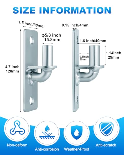 4 Pack Wall Mount Gate Hinges with 5/8" Pin Included Screws - size: 4 Pack