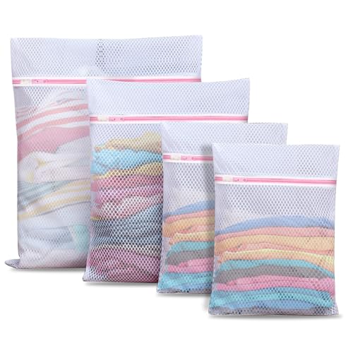 Upgraded Coarse Mesh Laundry Bag - Wash Delicate Lingerie, Garment & Shoe Storage, Travel Essentials - Durable & Breathable，4Pcs, MIAETFH - color: 4-Pack Coarse Web