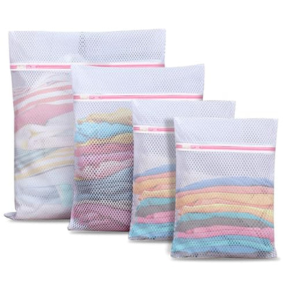 Upgraded Coarse Mesh Laundry Bag - Wash Delicate Lingerie, Garment & Shoe Storage, Travel Essentials - Durable & Breathable，4Pcs, MIAETFH - color: 4-Pack Coarse Web