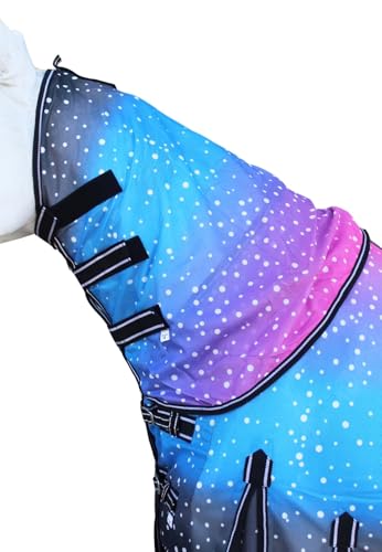 Challenger Horse Light Summer Spring Airflow Mesh Fly Sheet Removable Neck Galaxy 73157 - color: Galaxy, size: 64 inches