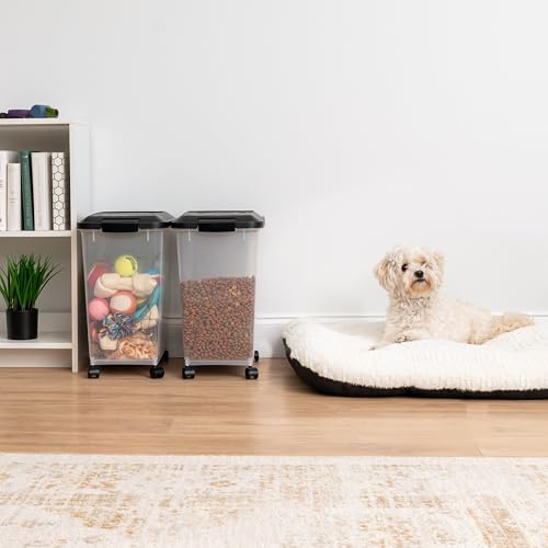 IRIS USA Dog Food Storage Container, 2-Pack, Up to 30 lbs, Black - color: Black, size: 30 lbs - 2 Pack