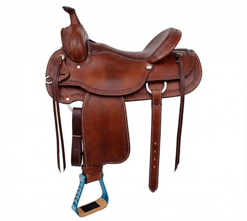 Horse Western 5" Wide Barrel Racer Engraved Aluminum Show Stirrups 51244 - color: Turquoise