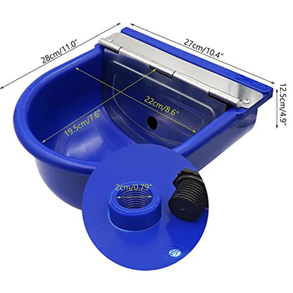 MINYULUA Automatic Waterer Bowl Large Horse Waterer with Float Valve (Blue) - color: dark blue