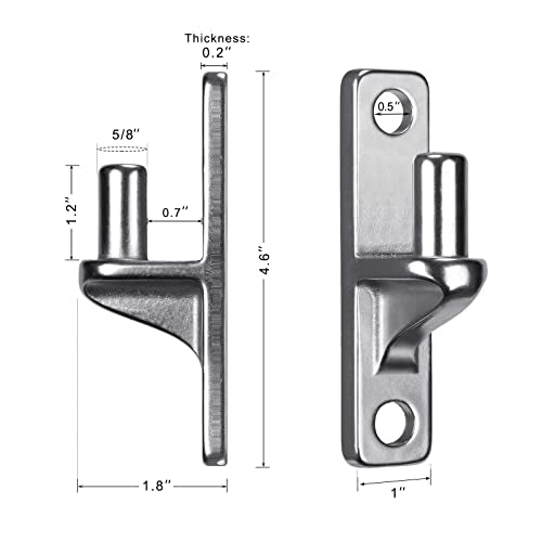 Insaga 304 Stainless Steel Gate Hinges 4 Pcs, Heavy Duty Wall Mount Hinges with 5/8" Pin, One-Piece Casting Farm & Chain Link Fence Gate Hardware - color: Silver-SS-4Pcs-Pin