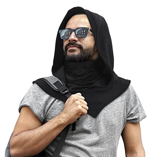 Rogue Punk Neck Warmer Hooded Cape Hat With Mask | Breathable Face & Neck Gaiter | Cowl Hood Scarf For Outdoor & Cosplay