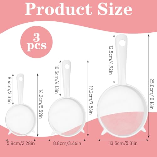 Plastic Mesh Strainer Set,4 Pcs Kefir Strainer Set Fine Sieve with Handle Plastic Non-Metal Sieve with Fine Mesh for Juice Yogurt Coffee Honey Milk Nut Milk with Handle