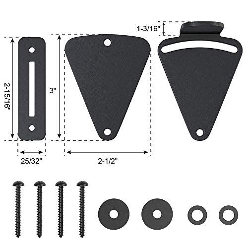 WINSOON Barn Door Lock Hardware Black Steel - color: Black