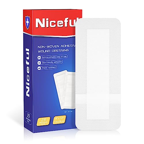 Niceful Bordered Gauze Island Dressing 4"x10", 25Pcs - size: 4"x10"(25 Pcs)